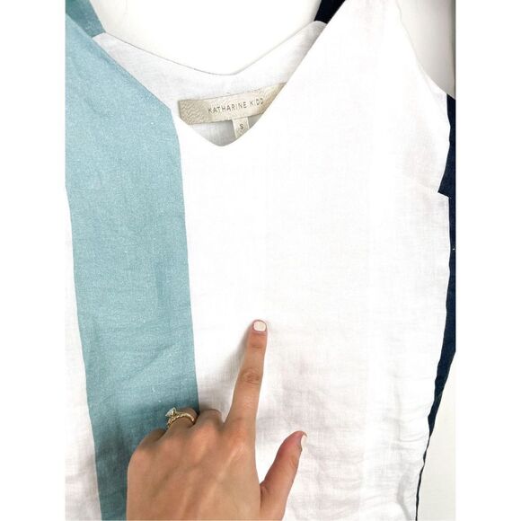 Katharine Kidd Women's Sky‎ Striped Linen Tie Top Tank Size S - Picture 5 of 11